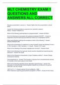 MLT CHEMISTRY EXAM 1 QUESTIONS AND ANSWERS ALL CORRECT 