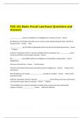 FSD 101 Basic Fiscal Law Exam Questions and Answers.