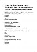 Exam Review Sonographic Principles and instrumentation Penny Questions and answers