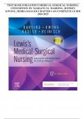 TEST BANK FOR LEWIS'S MEDICAL-SURGICAL NURSING, 12TH EDITION BY MARIANN M.  HARDING, JEFFREY KWONG, DEBRA HAGLER CHAPTER 1-69 /COMPLETE GUIDE 2024-2025