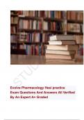 Evolve Pharmacology Hesi practice Exam Questions And Answers All Verified By An Expert A+ Graded 