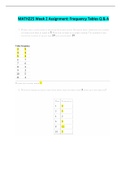 MATH225 Week 2 Assignment / MATH 225N Week 2 Assignment / MATH 225 Week 2 Assignment / MATH225N Week 2 Assignment: (Latest, 2021): Frequency Tables Q & A: Chamberlain College of Nursing |100% Correct Answers, Download to Score “A”|