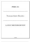 (UOPX) PMH 501 - Neuropsychiatric Disorders - Latest Midterm Review 20242025.