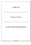 (LU) CSIS 643 - Software Design - Latest Midterm Review 20242025.