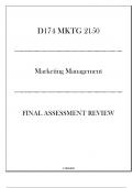 (WGU D174) MKTG 2150 Marketing Management - FA Review 20242025.