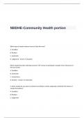 NBDHE Exam Questions and Answers-Community Health portion