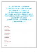 3CX ACADEMY ADVANCED  CERTIFICATION EXAM 2024-2025  WITH ACTUAL CORRECT  QUESTIONS AND VERIFIED  DETAILED ANSWERS |FREQUENTLY  TESTED QUESTIONS AND SOLUTIONS  |ALREADY GRADED  A+|NEWEST|GUARANTEED PASS  |LATEST UPDATE