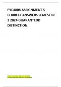 PYC4808 ASSIGNMENT 5 CORRECT ANSWERS SEMESTER 2 2024 GUARANTEDD DISTINCTION.