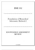 (ASU) BMI 502 Foundations of Biomedical Informatics Methods I - Knowledge Assessment Review