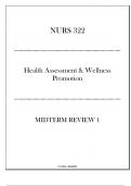 (UMGC) NURS 322 Health Assessment & Wellness Promotion - Midterm Review 1 20242025