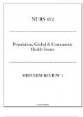 (UMGC) NURS 412 Population, Global & Community Health Issues - Midterm Review 1 20242025