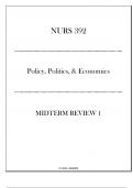 (UMGC) NURS 392 Policy,Politics, & Economics - Midterm Review 1 20242025.