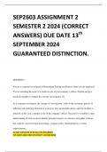 SEP2603 ASSIGNMENT 2 SEMESTER 2 2024 (CORRECT ANSWERS) DUE DATE 13th SEPTEMBER 2024 GUARANTEED DISTINCTION.