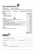 GCSE AQA 2024 MATHEMATICS FOUNDATION TIER Paper 2 QP