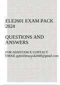 ELE2601 Exam pack 2601 (Questions and answers)