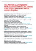 CNA WRITTEN EXAM PROMETRIC PRACTICE TEST Questions and Answers (2024 / 2025) | 100% Correct Verified Answers Graded A+