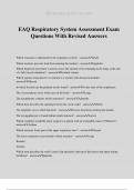 EAQ Respiratory System Assessment Exam Questions With Revised Answers