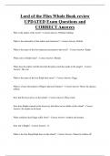 Lord of the Flies Whole Book review UPDATED Exam Questions and  CORRECT Answers