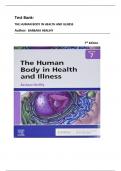 Test Bank The Human Body in Health and Illness 7th Edition Herlihy  Answers with rationales (Chapter 1-27)) Newest Edition 