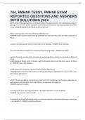 764, PMHNP TESSY, PMHNP EXAM REPORTED QUESTIONS AND ANSWERS WITH SOLUTIONS 2024