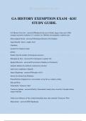 GA HISTORY EXEMPTION EXAM –KSU STUDY GUIDE.