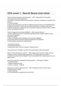 CFA Level 1 - Secret Sauce (not mine) Exam Questions and Answers 2024( A+ GRADED 100% VERIFIED).