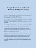 Georgia History Exam Study Guide Questions With Revised Answers