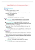 Study Guide for Health Assessment Exam 1  Ch. 1-7