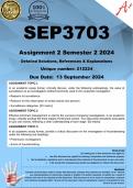 SEP3703 Assignment 2 (COMPLETE ANSWERS) Semester 2 2024 - (TOPIC 1 , 2 & 3)