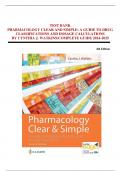  TEST BANK PHARMACOLOGY CLEAR AND SIMPLE: A GUIDE TO DRUG CLASSIFICATIONS AND DOSAGE CALCULATIONS BY CYNTHIA J. WATKINS/COMPLETE GUIDE 2024-2025