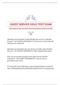 GUEST SERVICE GOLD TEST EXAM WITH GUARANTEED ACCURATE ANSWERS