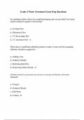 Grade 4 Water Treatment Exam Prep Questions