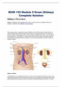 BIOD 152 Module 5 Exam (Kidney)  Complete Solution 