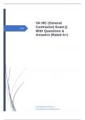 VA HIC (General Contractor) Exam || With Questions & Answers (Rated A+)