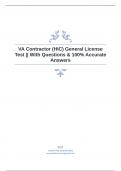 VA Contractor (HIC) General License Test || With Questions & 100% Accurate Answers