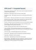 CFA Level 1 - Corporate Issuers Exam Questions and Answers 2024( A+ GRADED 100% VERIFIED).