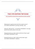 TNCC 9TH EDITION TNP EXAM WITH GUARANTEED ACCURATE ANSWERS