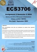 ECS3706 Assignment 2 (COMPLETE ANSWERS) Semester 2 2024 (399706)