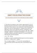 GMAT FOCUS PRACTICE EXAM SET WITH GUARANTEED ACCURATE ANSWERS 