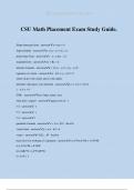 CSU Math Placement Exam Study Guide.