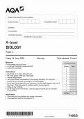 AQA A LEVEL BIOLOGY QUESTION PAPER 2 2024 (7402/02)