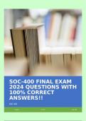 SOC-400 FINAL EXAM 2024 QUESTIONS WITH 100% CORRECT ANSWERS!!