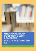 MNO FINAL EXAM QUESTIONS WITH COMPLETE SOLUTIONS, GRADED A+