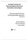 Test Banks For Pharmacology for Nurses 6th Edition by Michael P. Adams; Norman Holland; Carol Quam Urban, 9780135218334, Chapter 1-50 Complete Guide