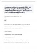  Fundamental Concepts and Skills for Nursing Chapter 28: Assisting with Respiration and Oxygen Delivery Final Exam And Revised Answers.