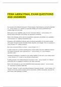 FEMA is800d FINAL EXAM QUESTIONS AND ANSWERS.