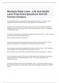 Montana State Laws - Life and Health Laws Prep Exam Questions And All Correct Answers.