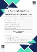  St Petersburg College Florida  Statistics (Stat 2023) Midterm Exam