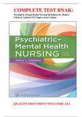 COMPLETE TEST BNAK: Psychiatric-Mental Health Nursing 8th Edition By Sheila L. Videbeck Updated All Chapters latest Update 