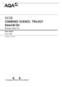  GCSE COMBINED SCIENCE: TRILOGY 8464/B/2H Biology Paper 2H Mark scheme